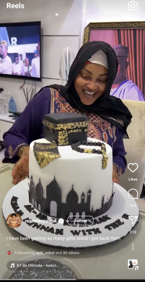 Mercy Aigbe shared her return from Mecca