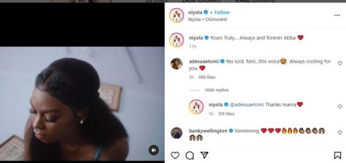 Banky W and Adesua rain praises Niyola