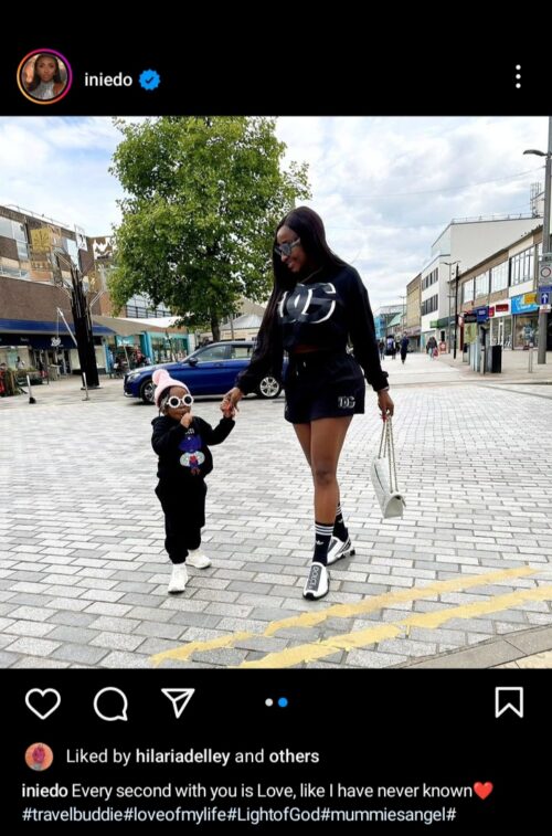 Ini Edo gushes over daughter while they went on a vacation