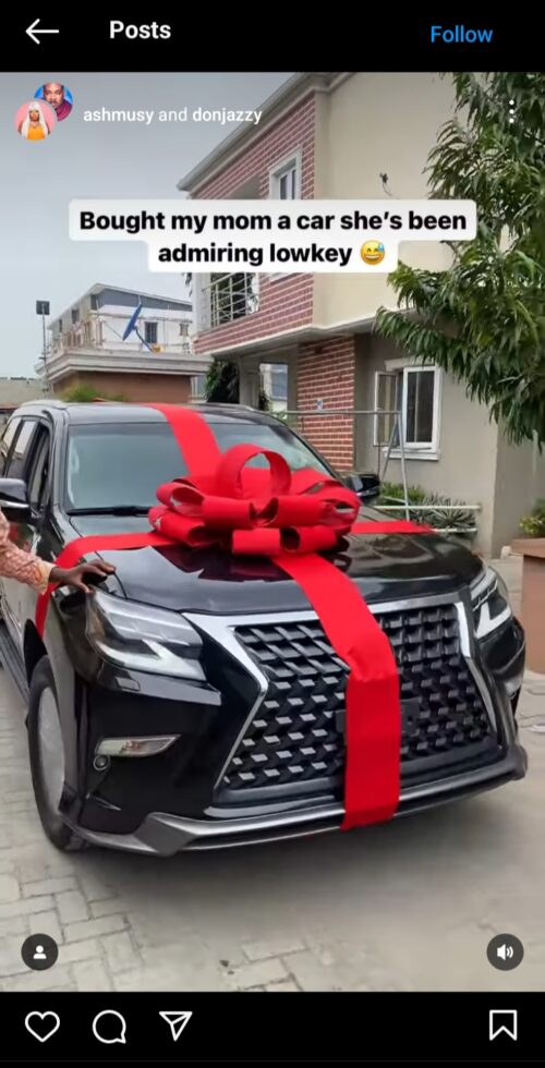 Ashmusy bought her mother a brand new Lexus SUV worth N24m