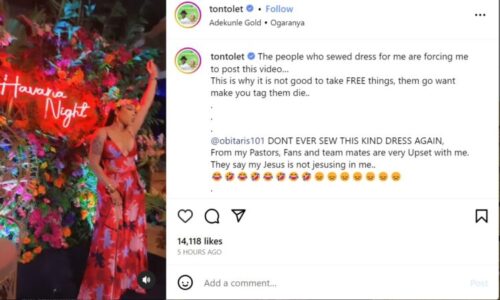 Tonto Dikeh called out her tailor for making her a revealing dress