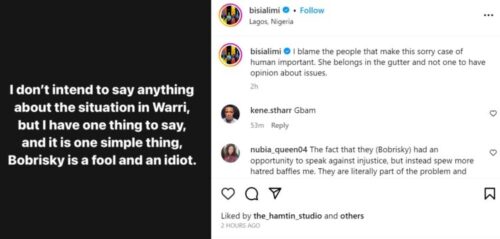 Bisi Alimi lambasts Bobrisky