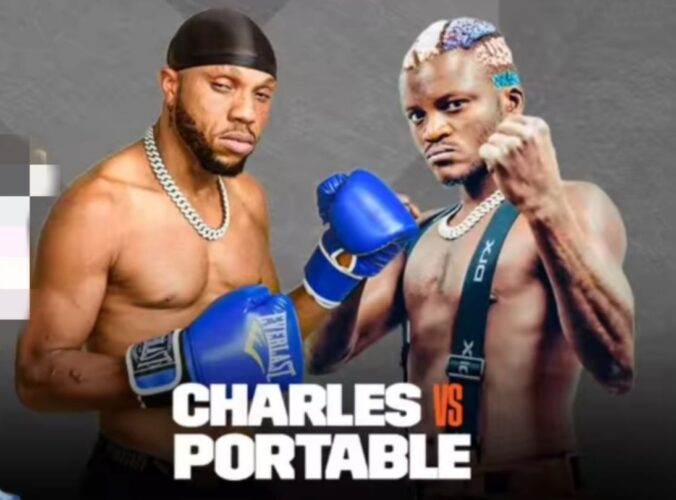 Portable wins the celebrity boxing battle against Charles Okocha